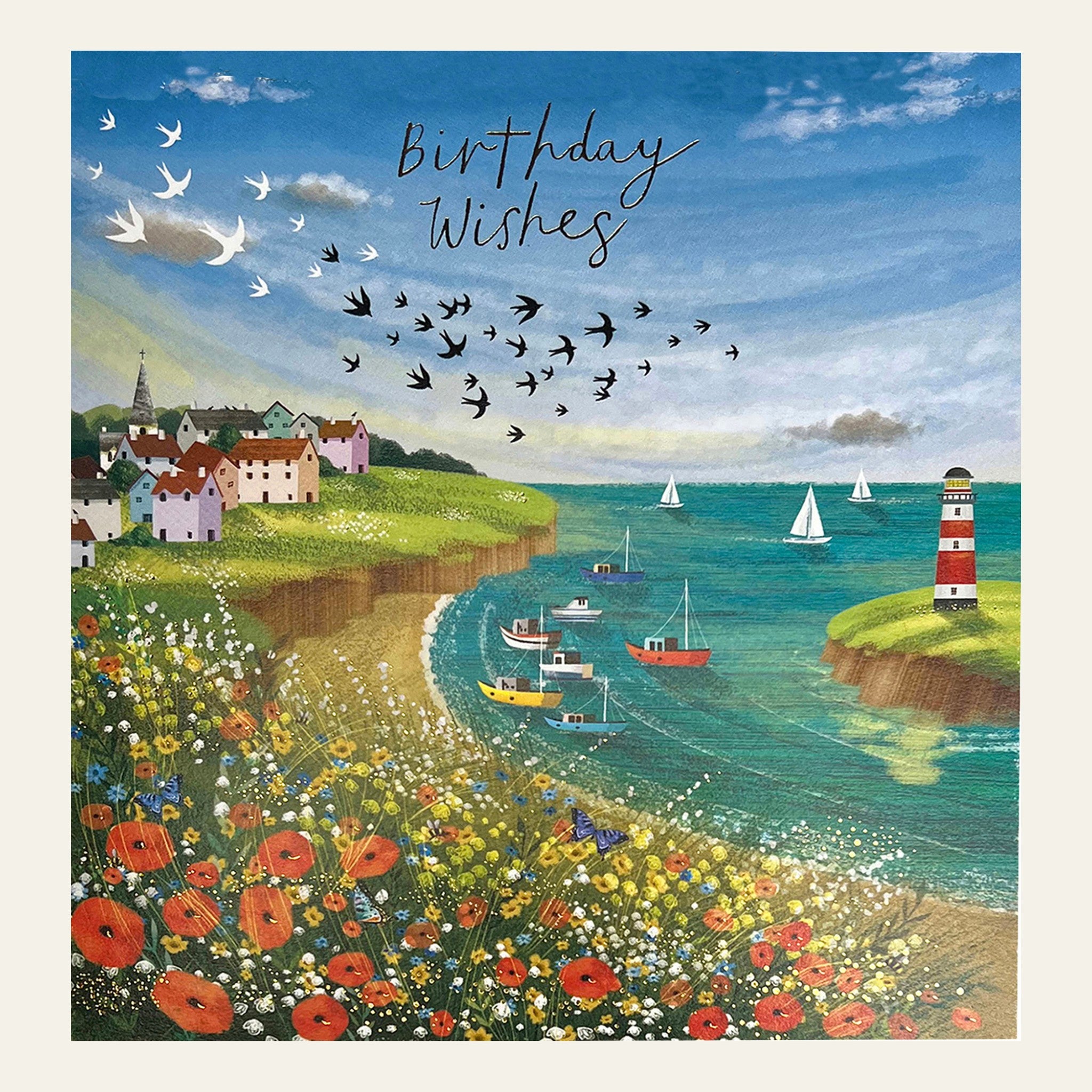 Birthday card full of holiday dreams by the Almanac Gallery.