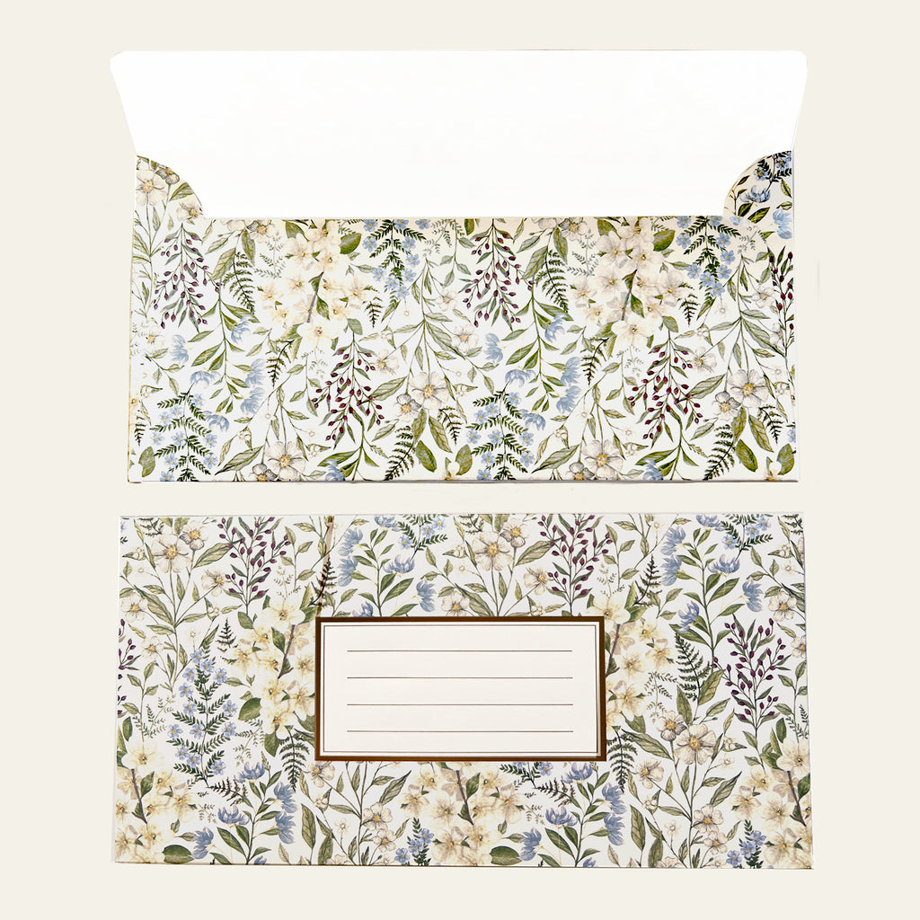 Designer envelopes for writing set (left) by Bespoke Letterpress.