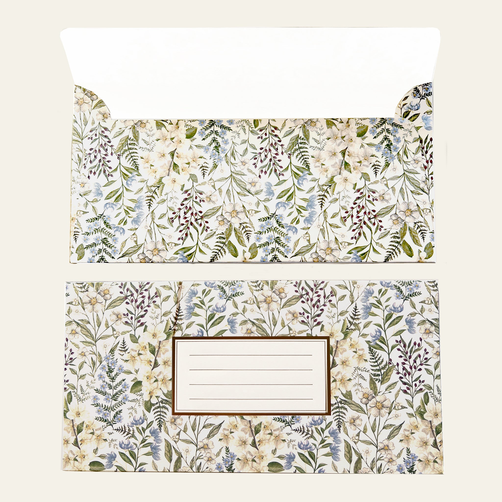Designer envelopes for writing set (left) by Bespoke Letterpress.