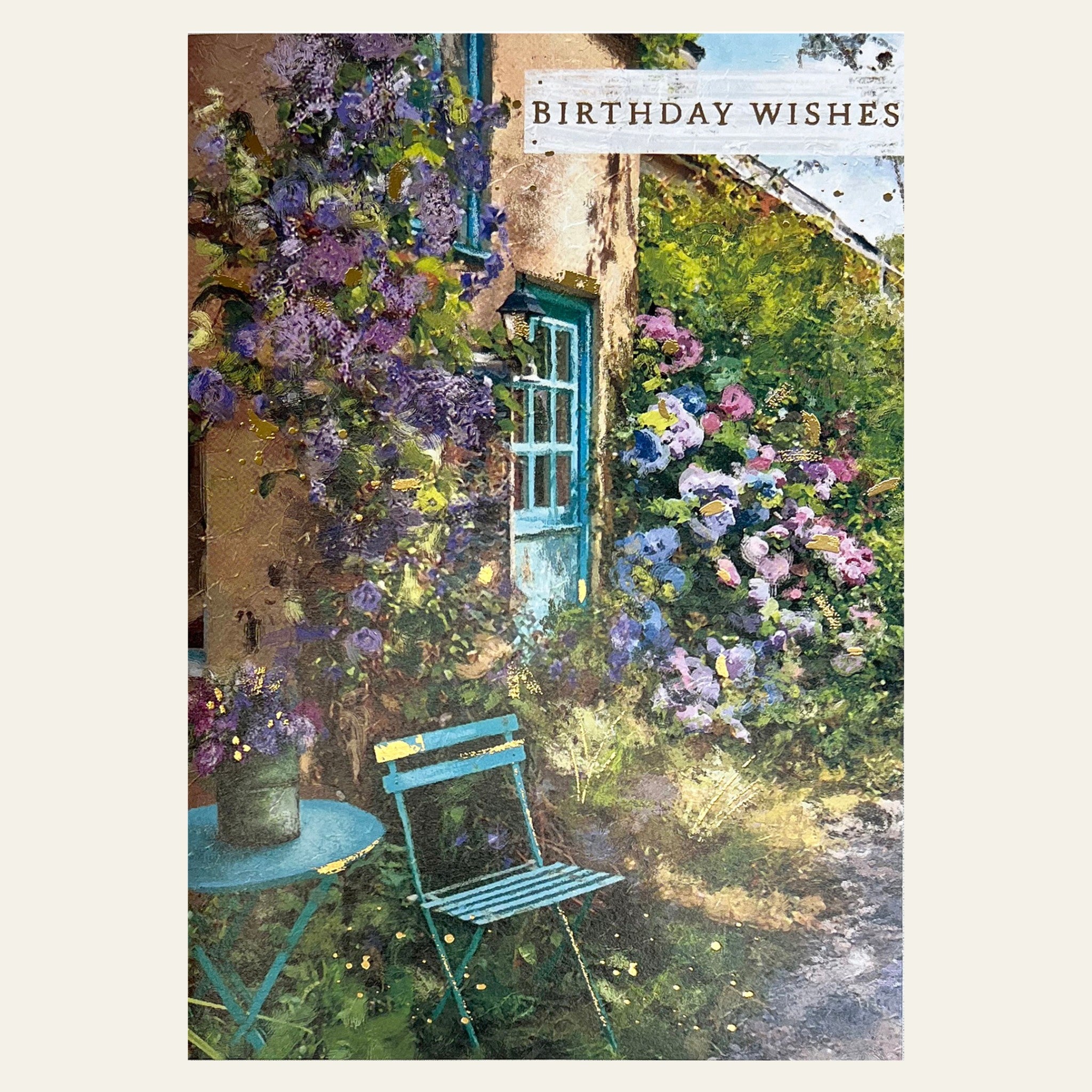 Birthday card from Wisteria Cottage, by the Almanac Gallery.