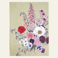 Floral bouquet in a sage-coloured note card by Typoflora.