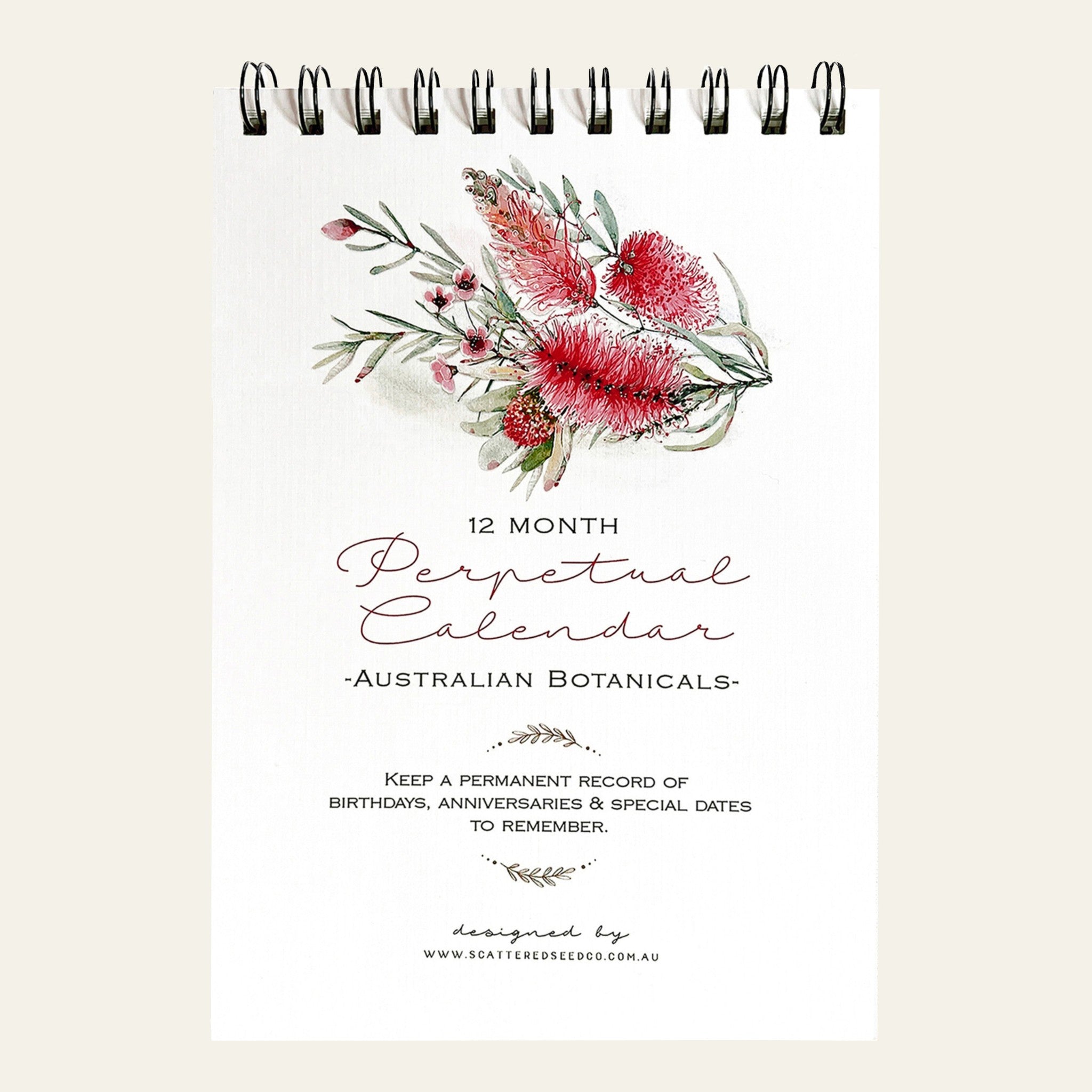 Twelve-month perpetual calendar by Scattered Seed Co.