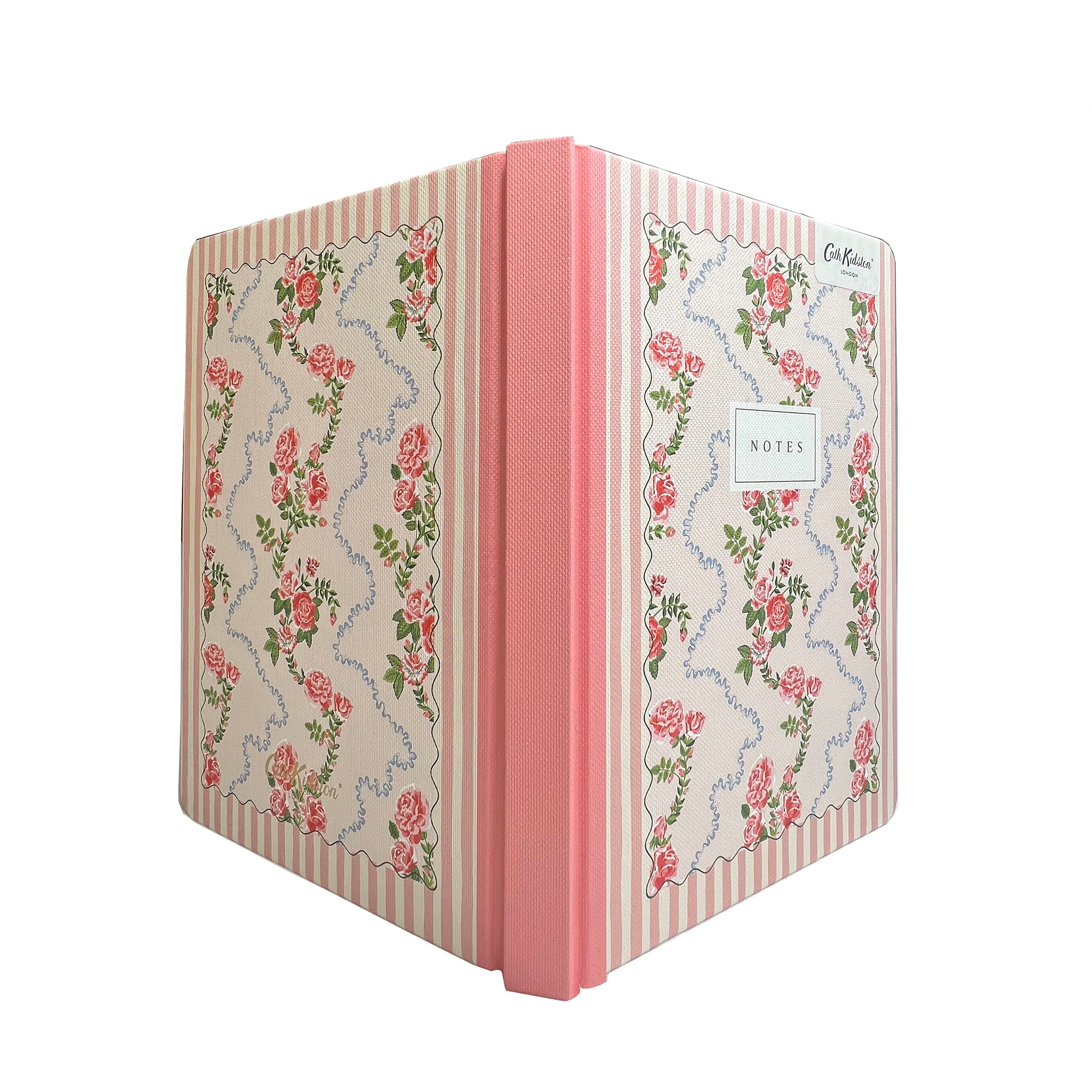 The popular 'Rose flutter stripe' notebook  by Cath Kidston.