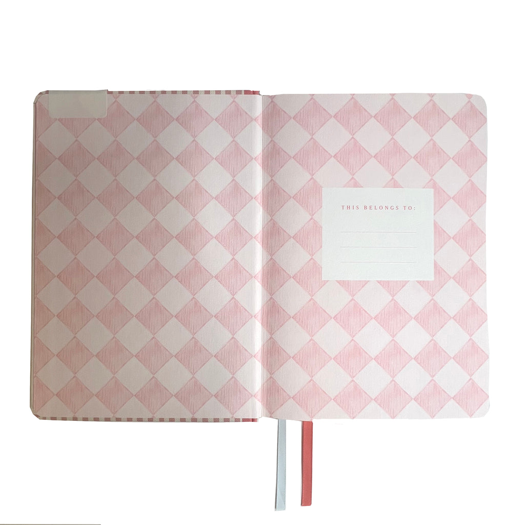 Pastel-coloured luxury journal with a textured paperboard cover by Cath Kidston.