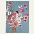 Dahlias in a vase on note card by Typoflora.