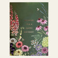 Floral note card with design across front and back by Typoflora.