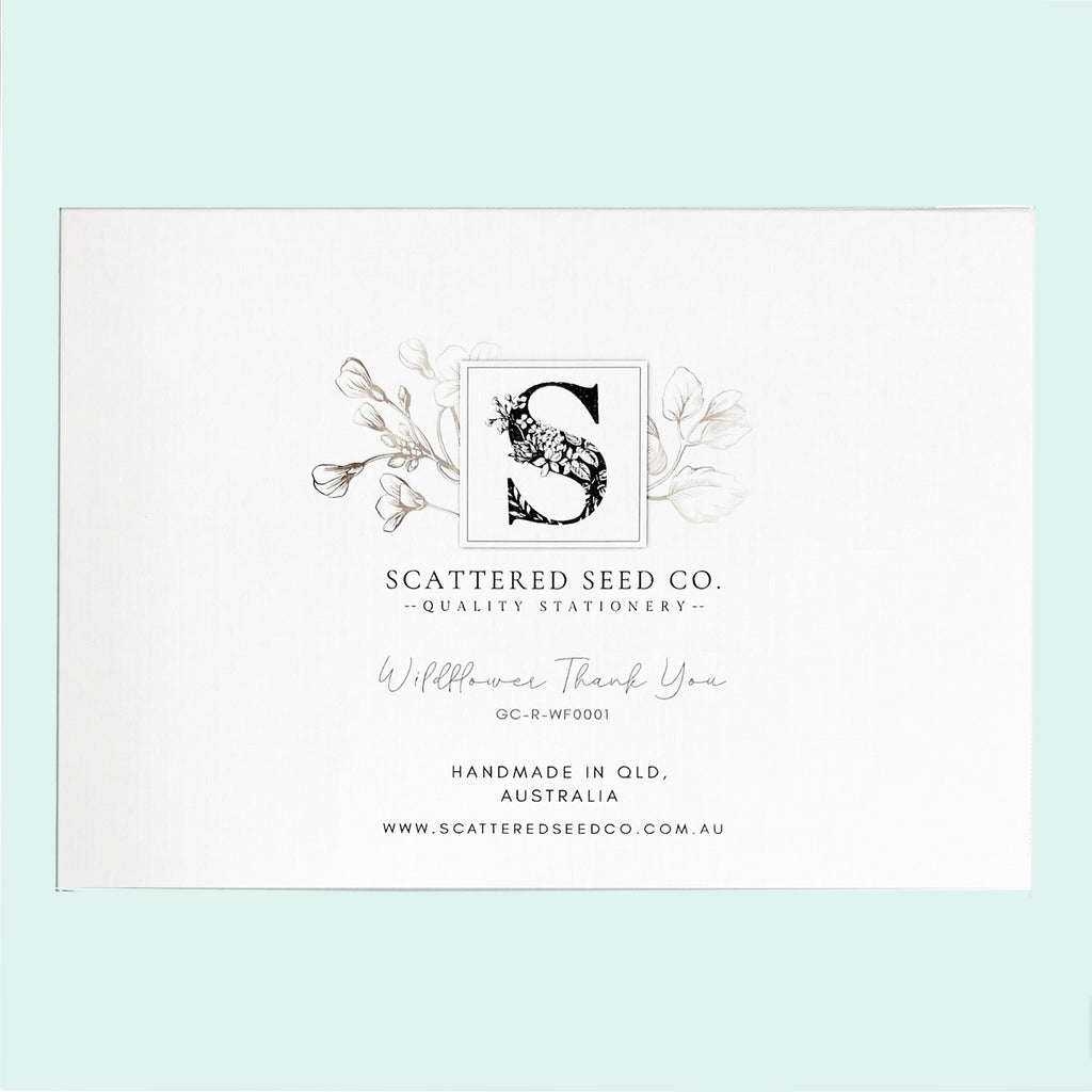Thank you card handmade in Australia by Scattered Seed Co.