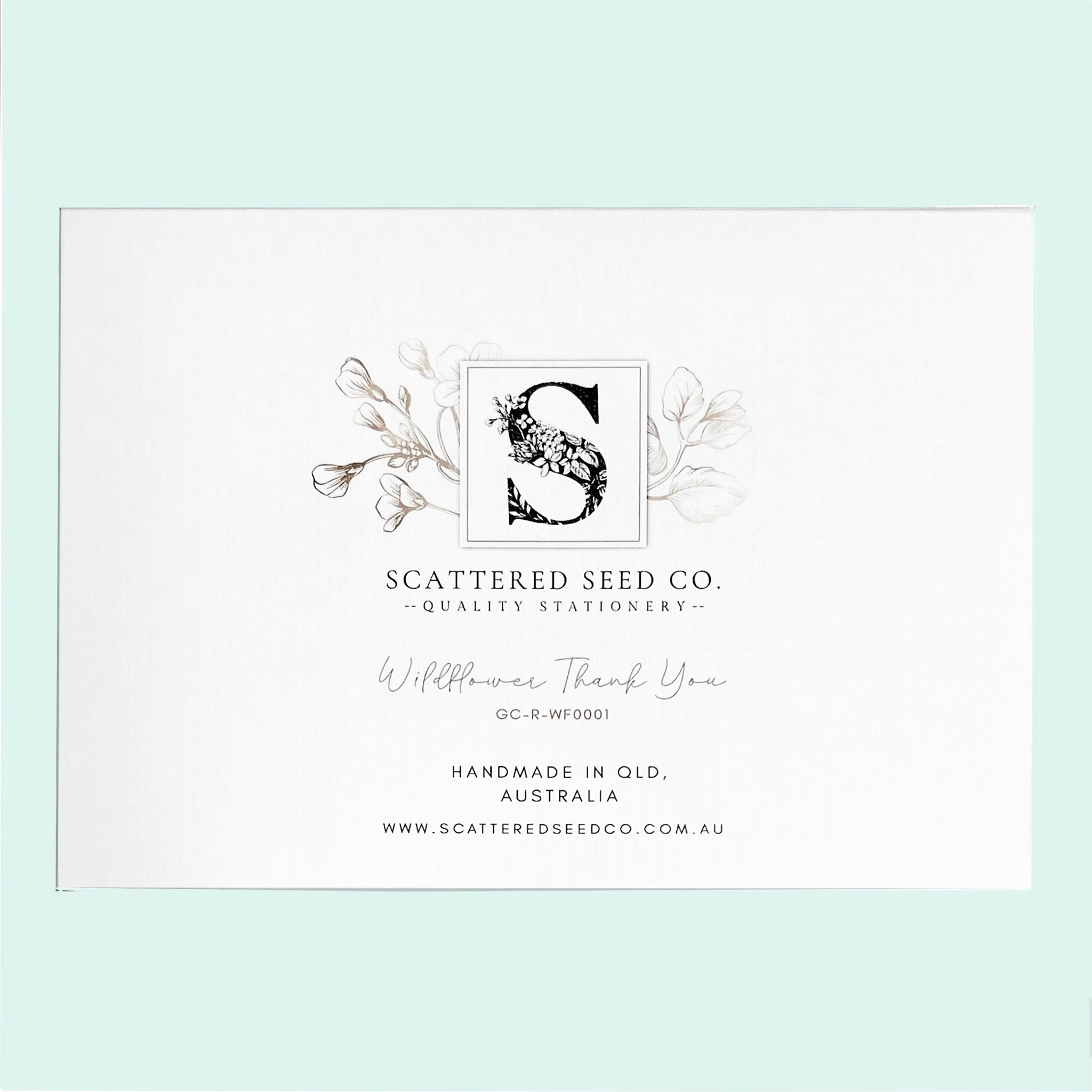 Thank you card handmade in Australia by Scattered Seed Co.
