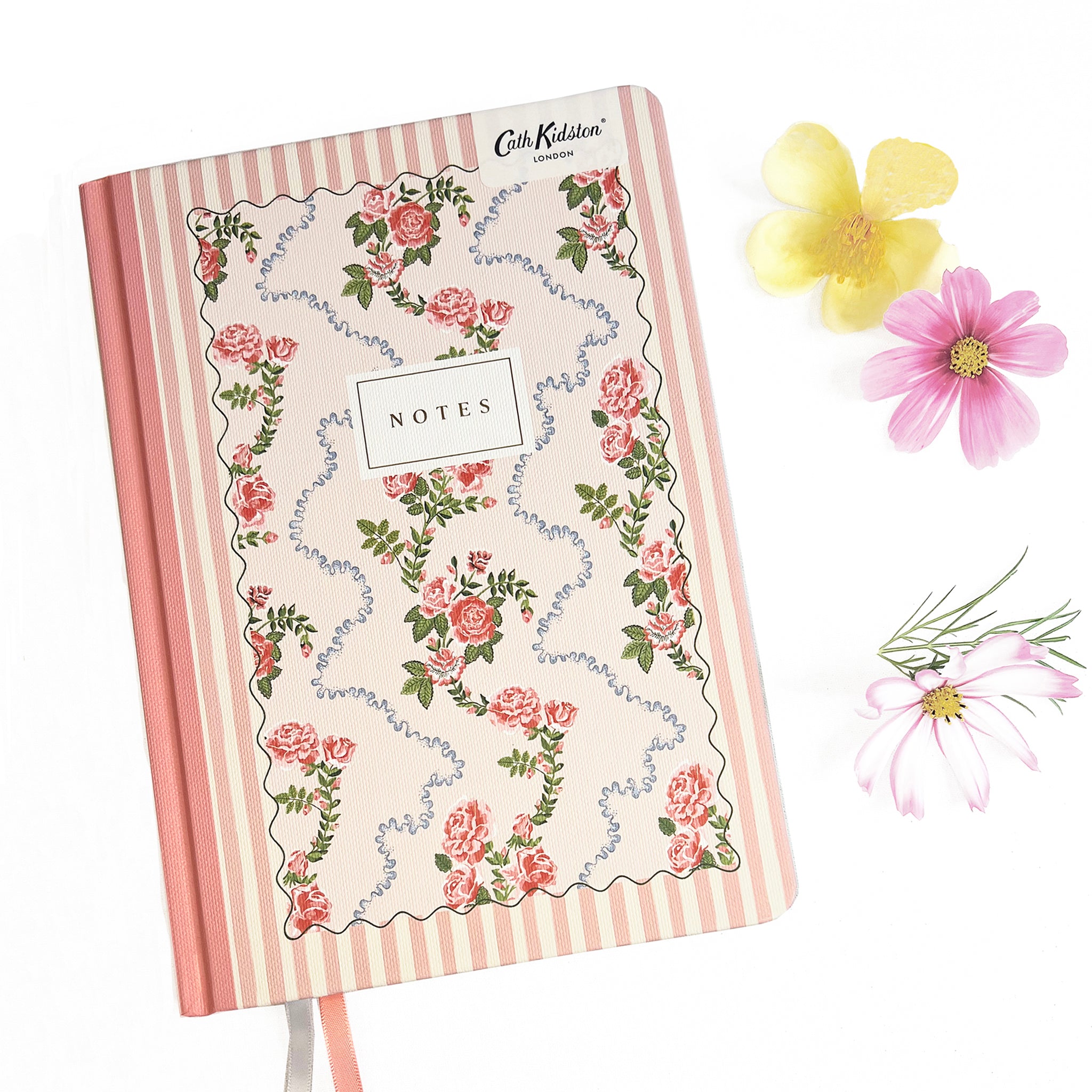 Premium notebook with a pastel design and paperboard textured cover by Cath Kidston.