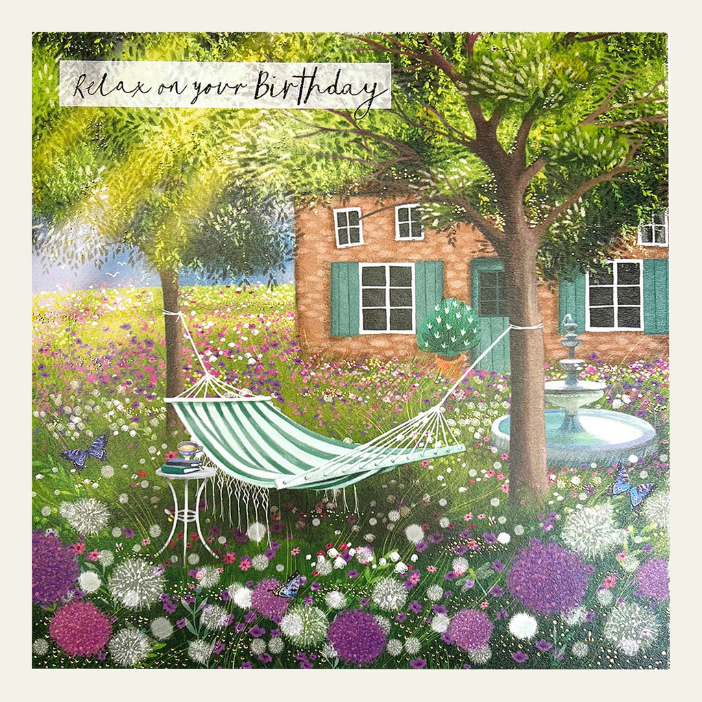 Card 'Relax on your birthday' by the Almanac Gallery.