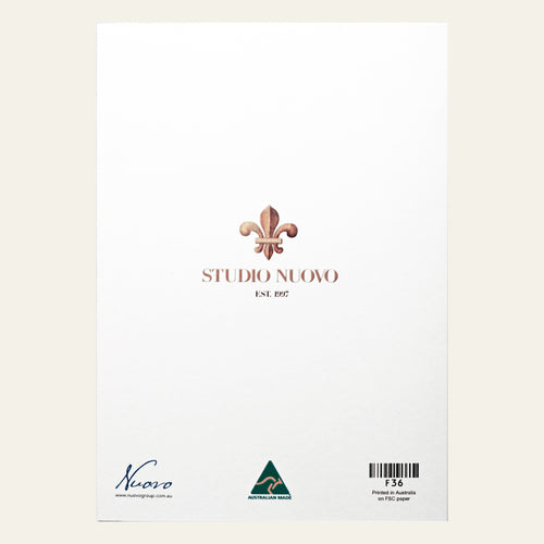 A 'Baroque bloom' card featuring a lavish floral embellishment by Studio Nuovo that's reminiscent of the 17th century.