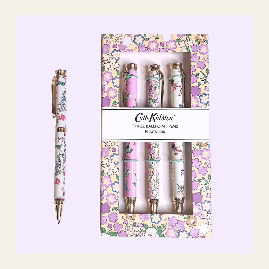 Set of three luxury ballpoint pens by Cath Kidston.