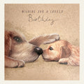Birthday card with labrador mother and baby by the Almanac Gallery.