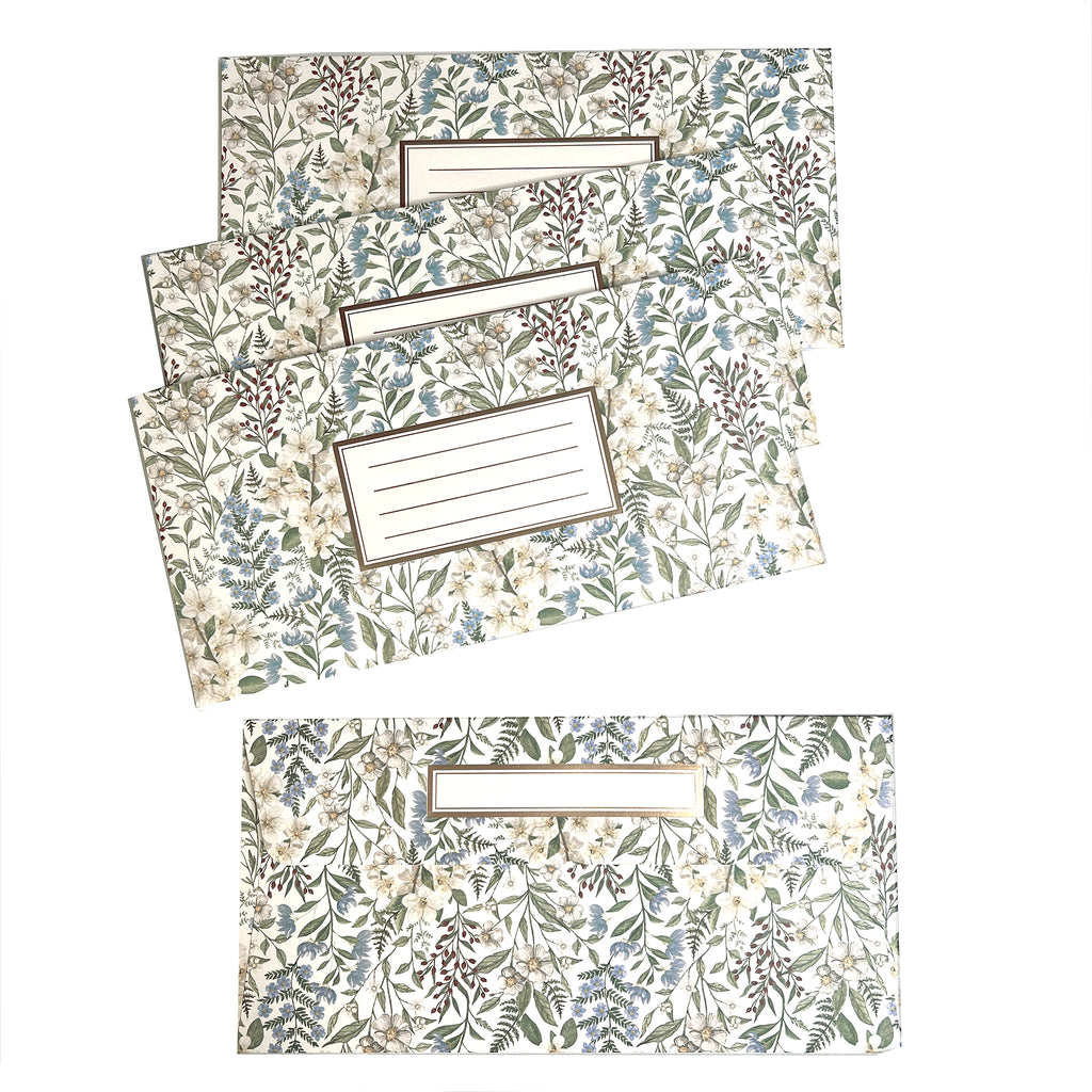 Designer envelopes for writing set (left) by Bespoke Letterpress.