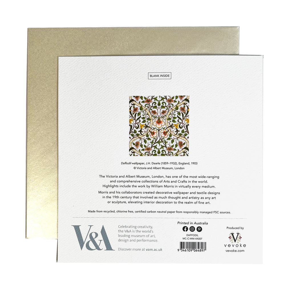 Card with William Morris design from the Victoria and Albert  Museum.