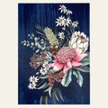 Floral bouquet of native flowers on a note card by Typoflora.