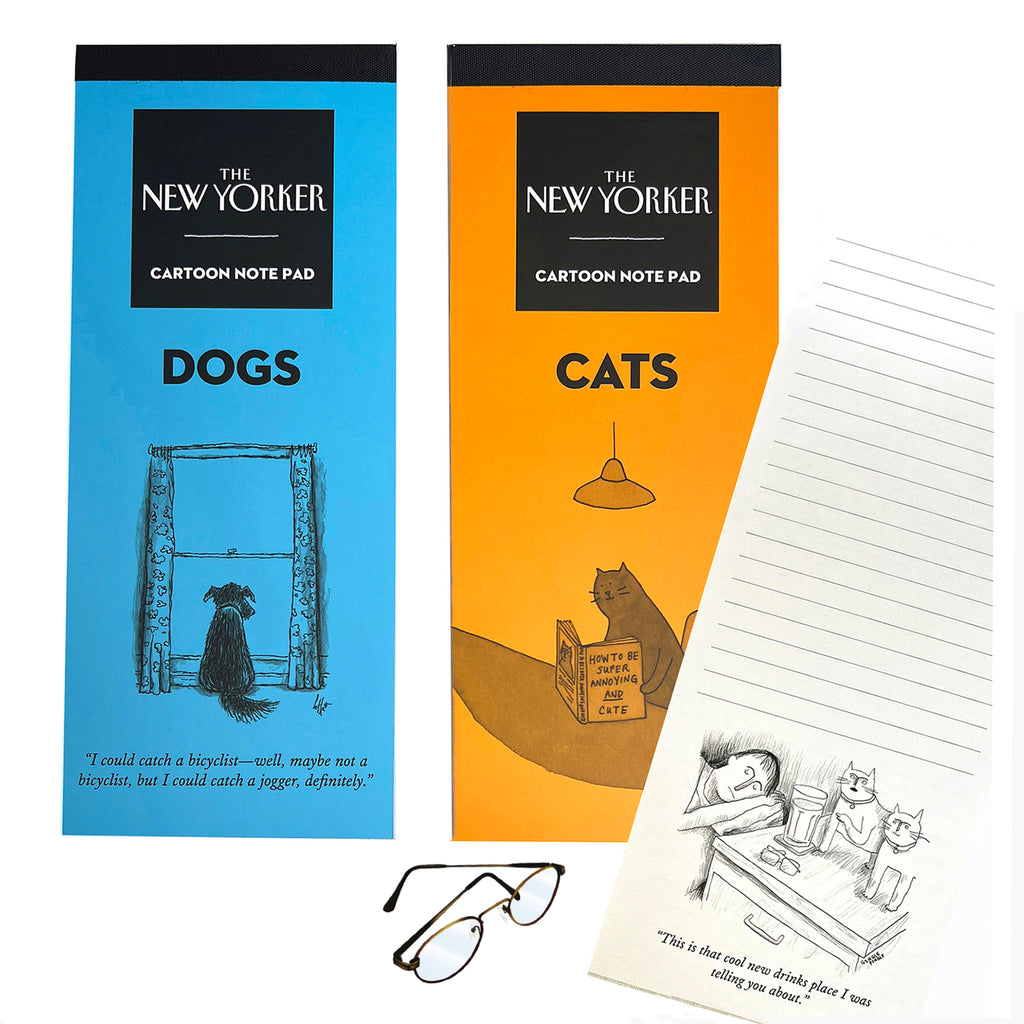 The New Yorker's renowned cartoon notepad.
