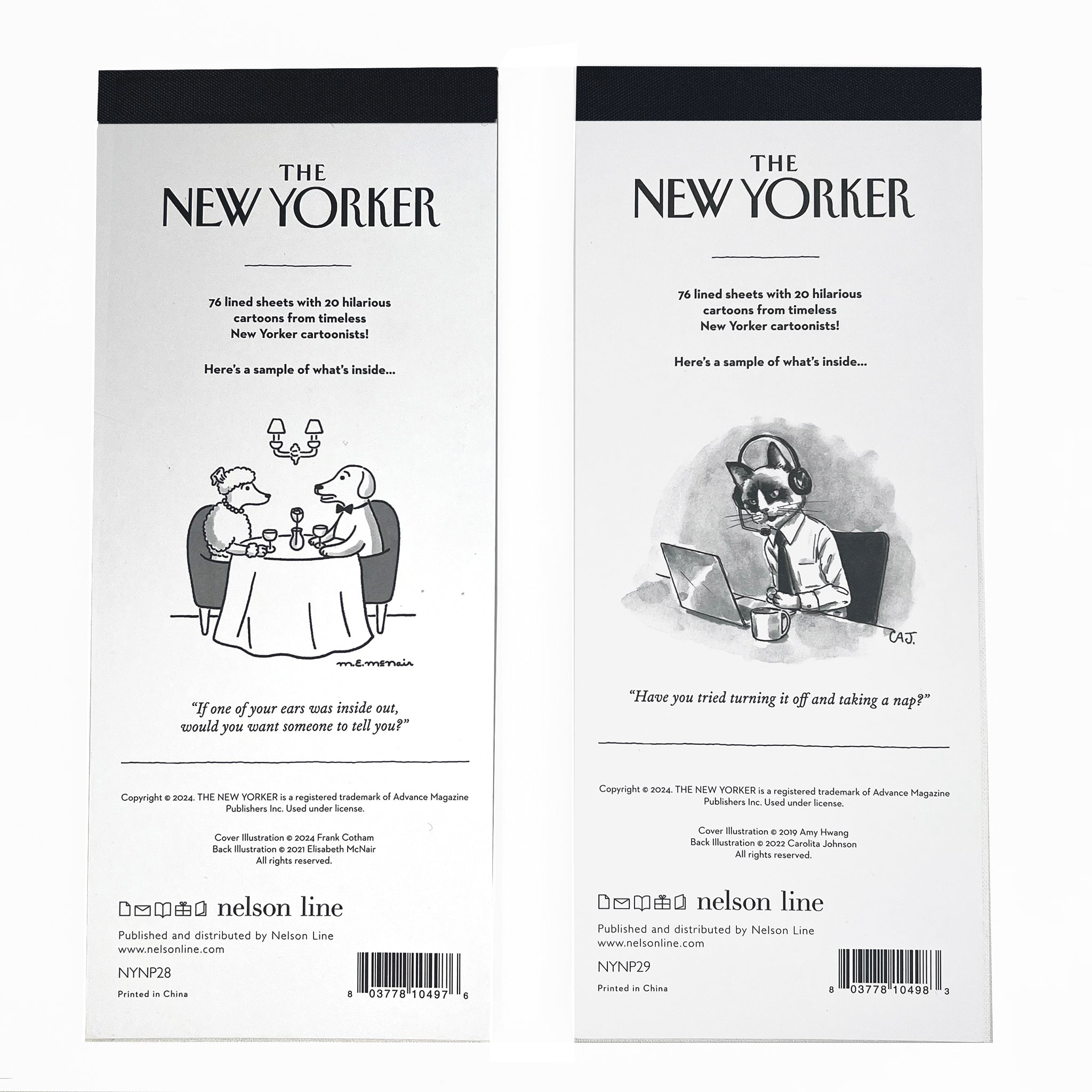 The New Yorker's renowned cartoon notepad.