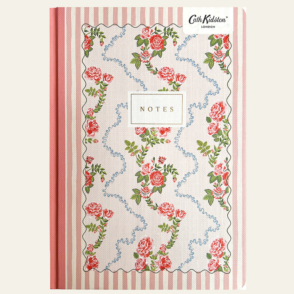 The popular 'Rose flutter stripe' notebook  by Cath Kidston.