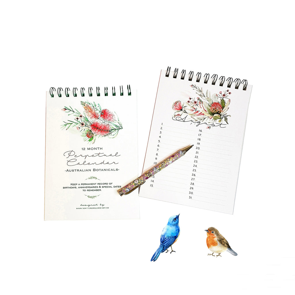 Twelve-month perpetual calendar by Scattered Seed Co.