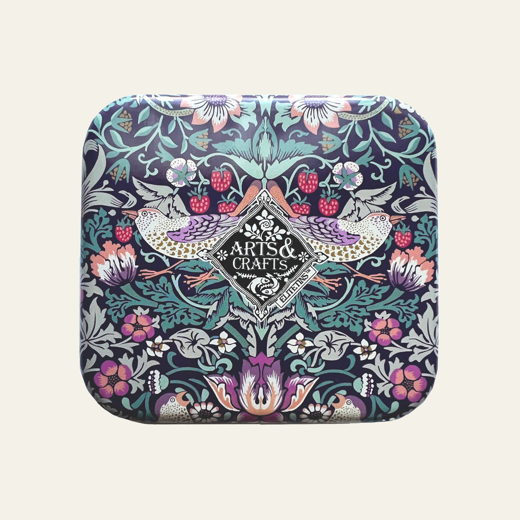 William Morris pocket tin with hinged lid.