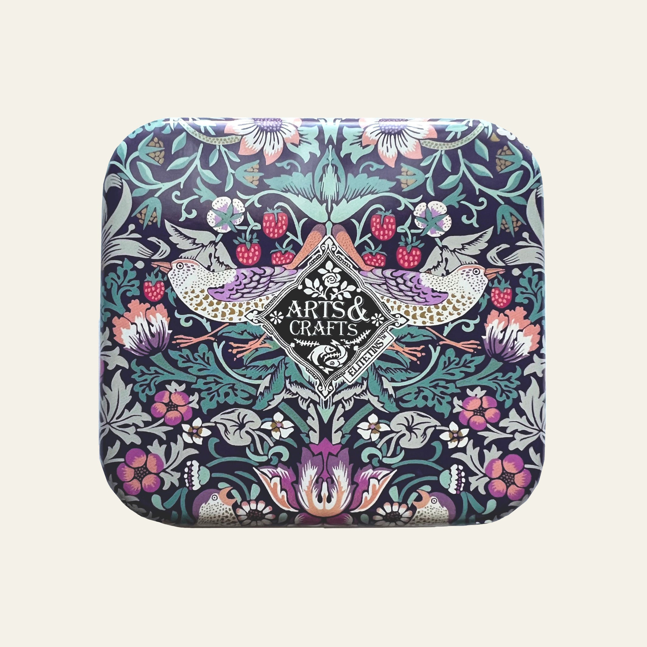William Morris pocket tin with hinged lid.