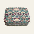 William Morris design on small metal tin with a lid.