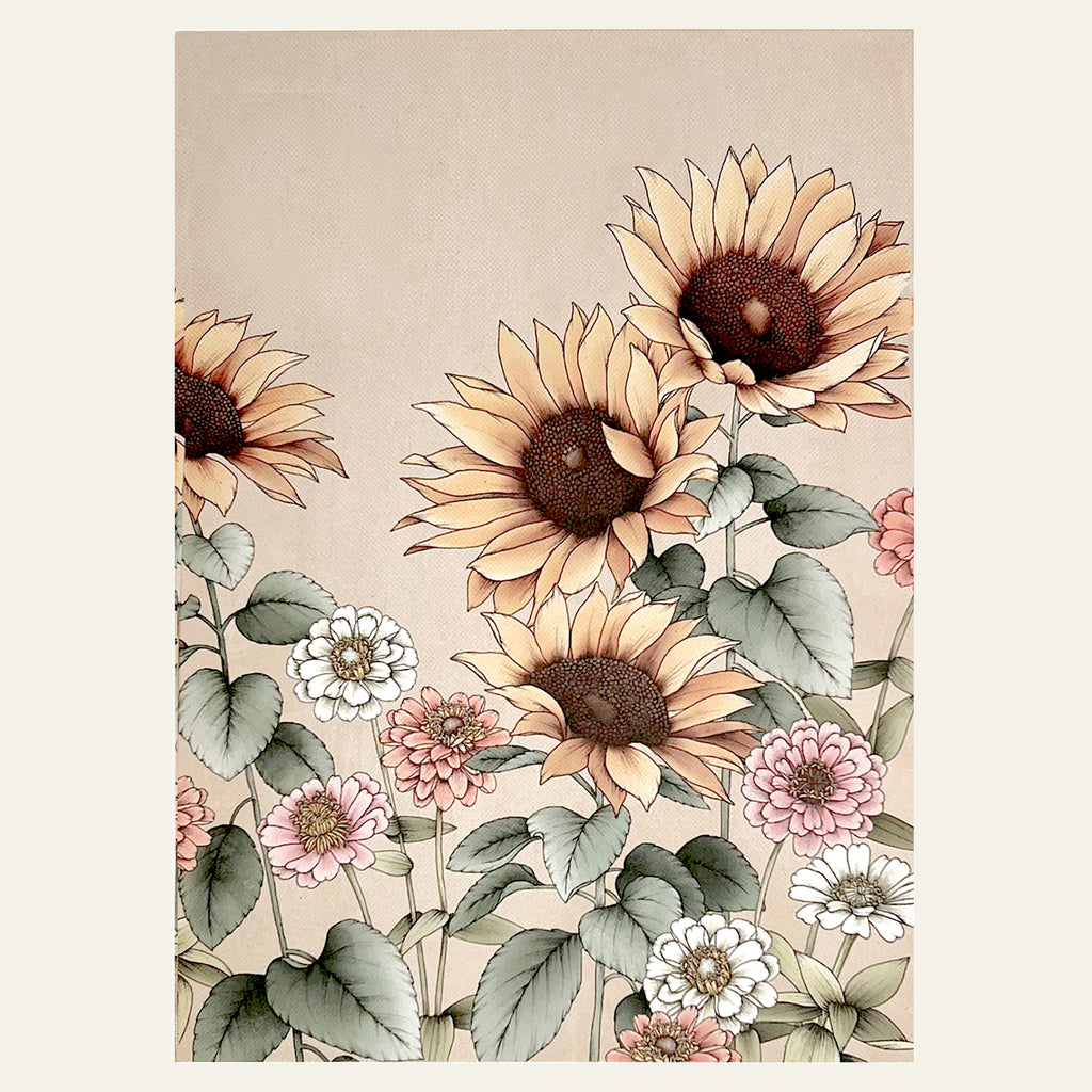 Note card with Australian sunflowers by Typoflora.
