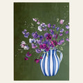 Cottage garden sweet peas in a vase by Typoflora.