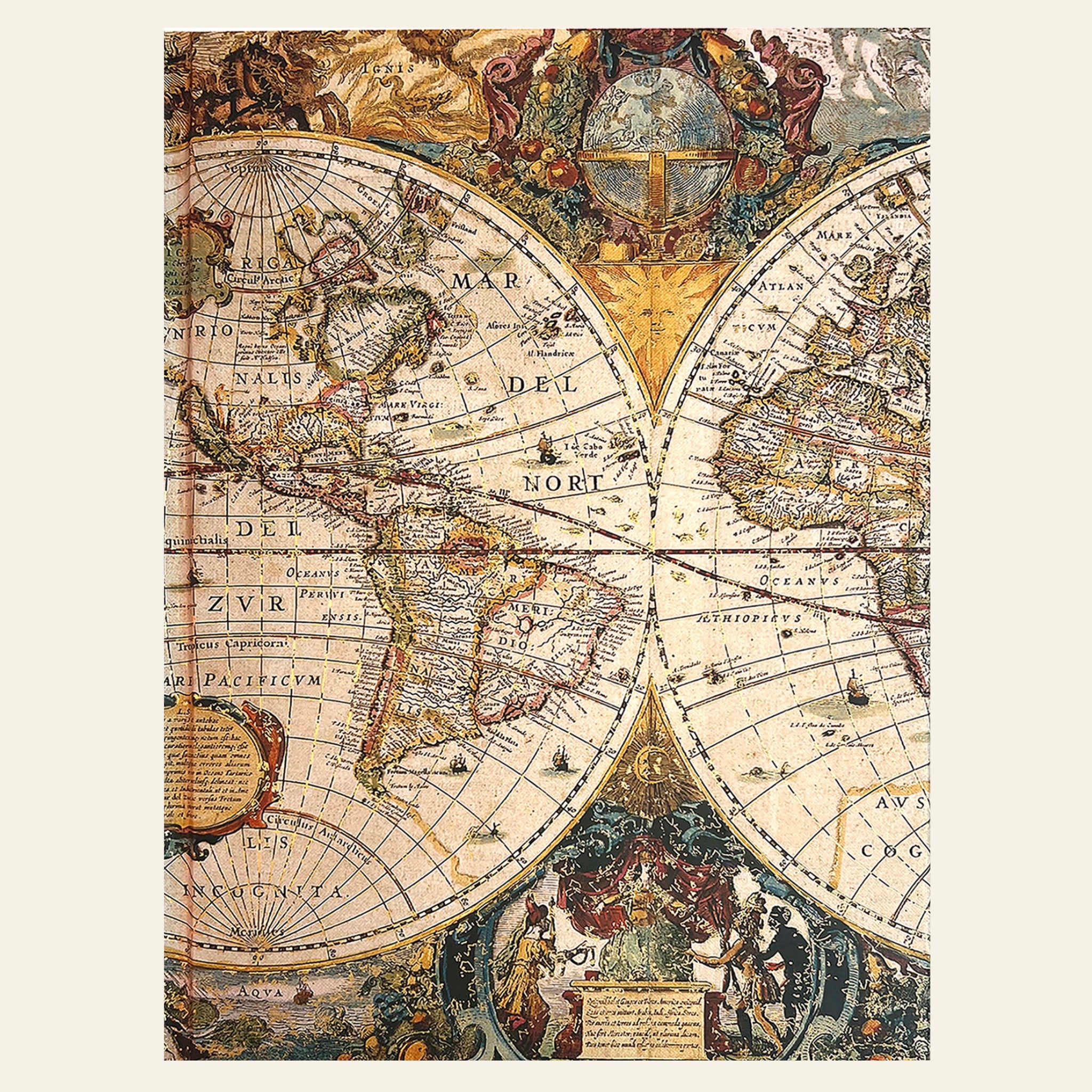 'Old World' journal with a fold-over magnetic panel by Peter Pauper Press, New York.
