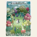 Wedding card with gold foil highlights by the Almanac Gallery.