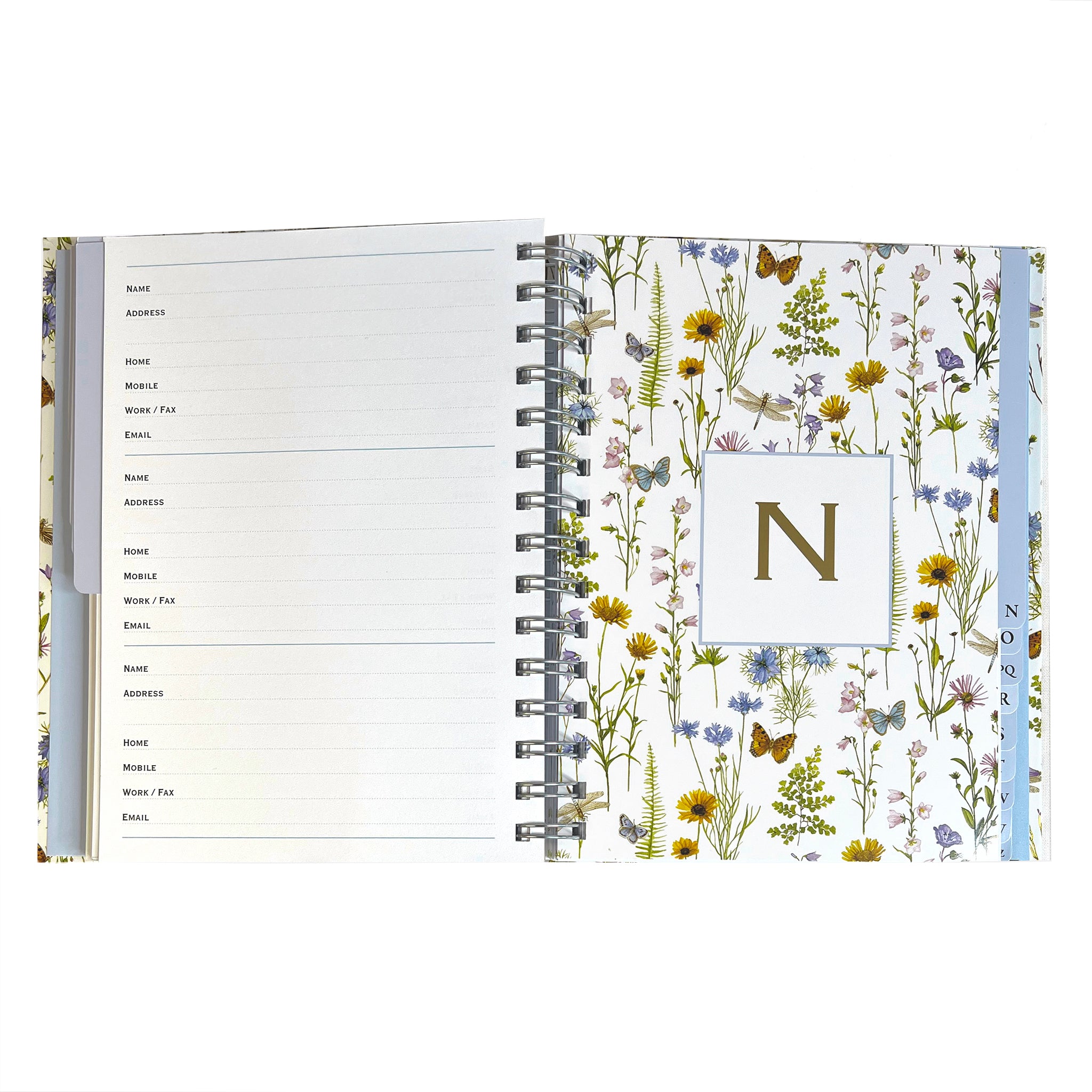 Large size wildflower and butterfly address book by Peter Pauper Press.