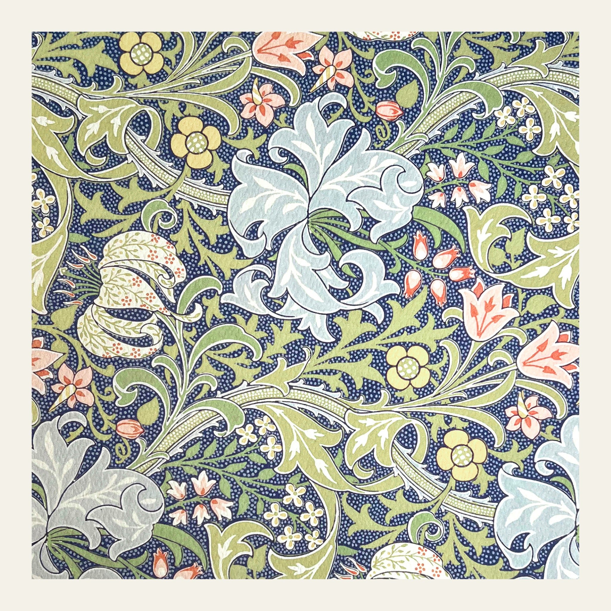 Card with Morris' Golden Lily (1897) design held in London's Victoria and Albert Museum.
