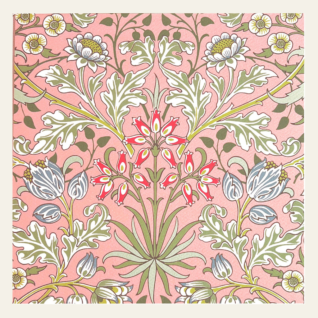 Card with William Morris design from Victorian and Albert Museum.