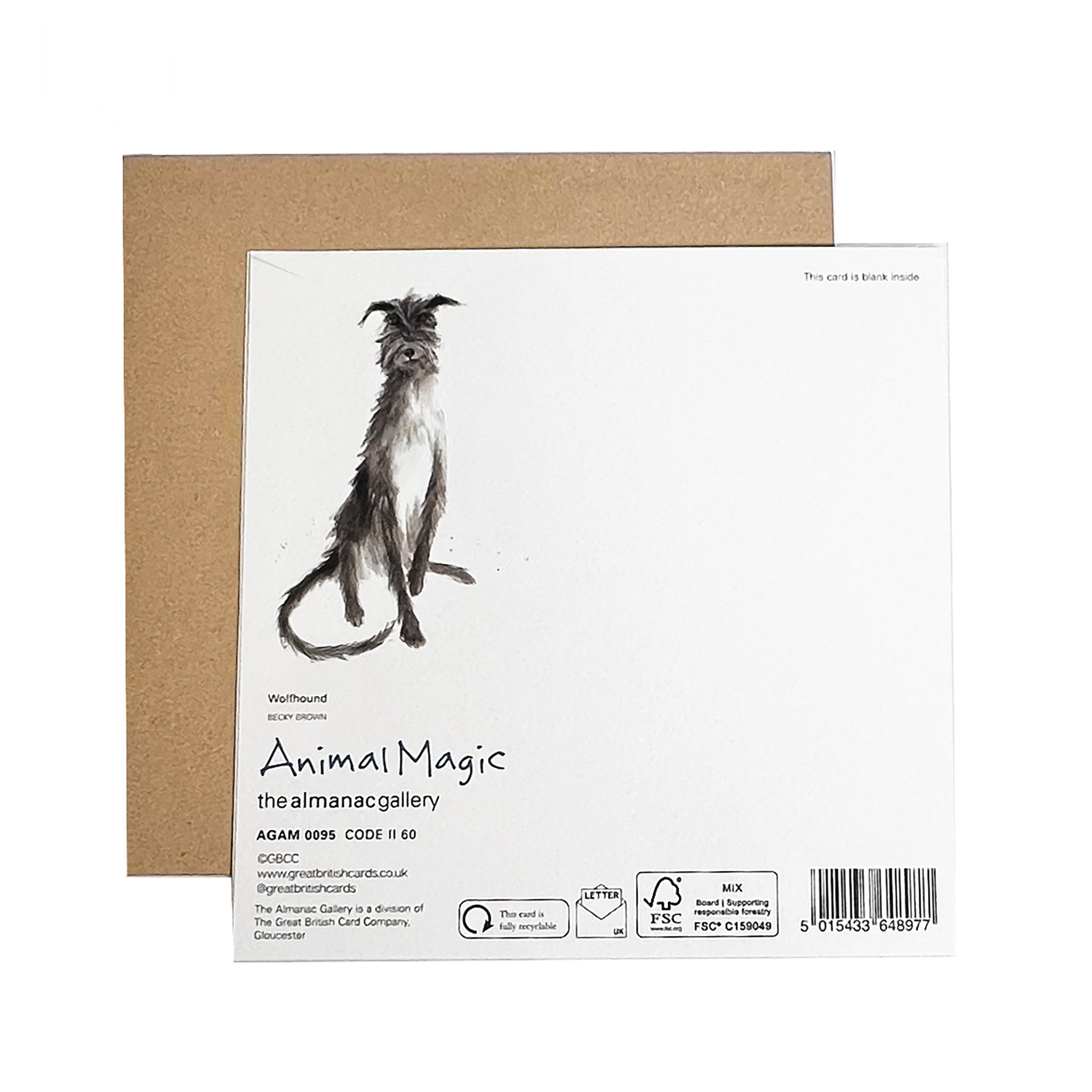 Greeting card known simply as 'Wolfhound' by the Almanac Gallery.