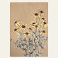 Hand-drawn black-eyed Susan on a note card by Typoflora.